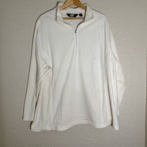 Lands' End Women's Ivory Cream  Zip-Up Sweater Size 3X